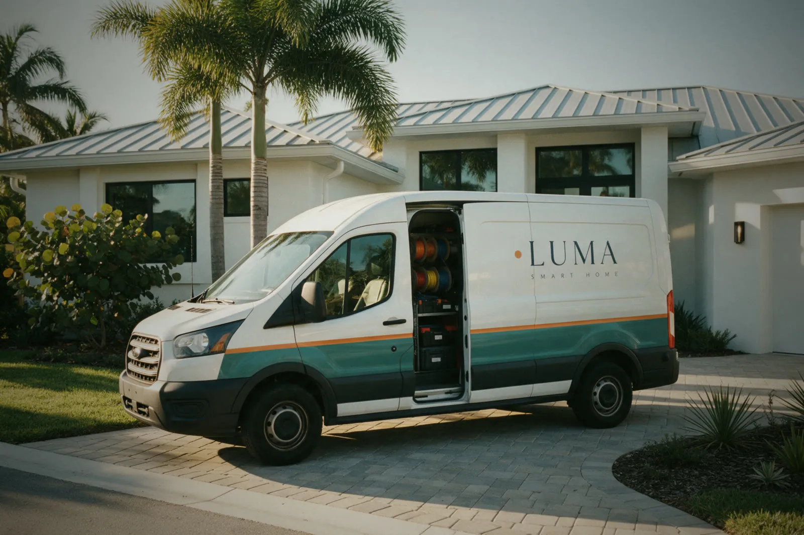 The LUMA van on a job site
