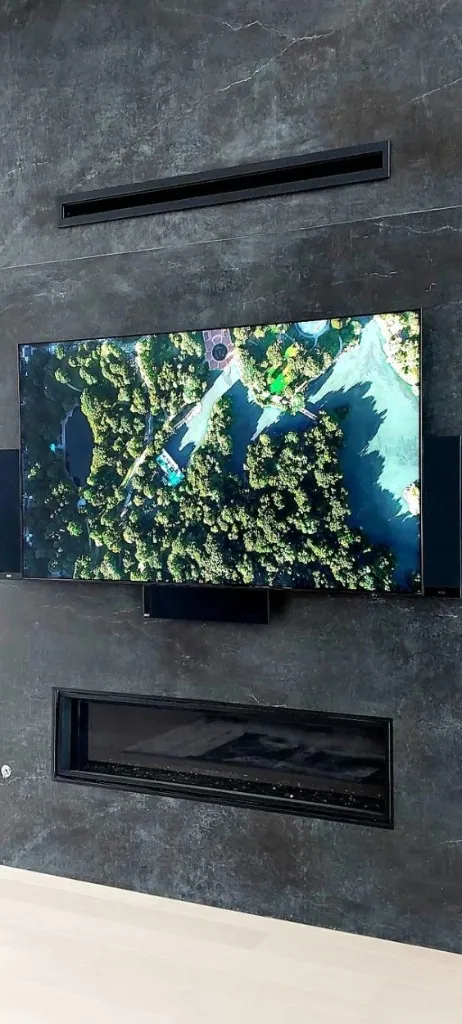 TV on dark marble